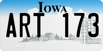 IA license plate ART173
