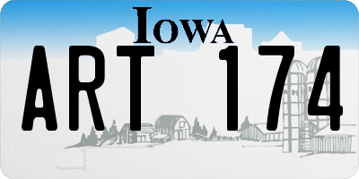IA license plate ART174
