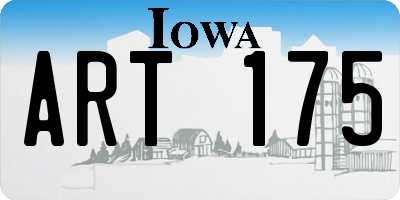 IA license plate ART175