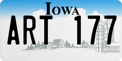 IA license plate ART177
