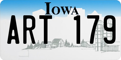 IA license plate ART179