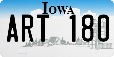 IA license plate ART180
