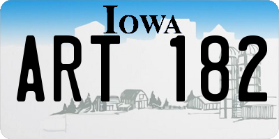 IA license plate ART182