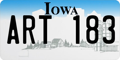 IA license plate ART183