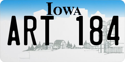 IA license plate ART184