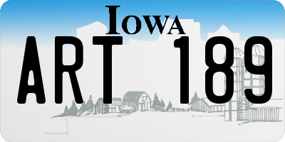 IA license plate ART189