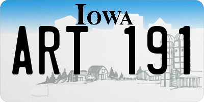 IA license plate ART191