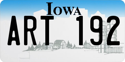 IA license plate ART192