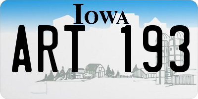IA license plate ART193