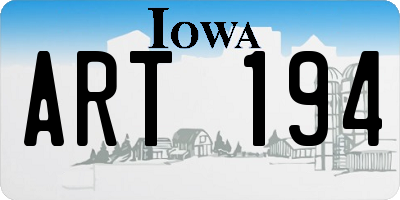 IA license plate ART194