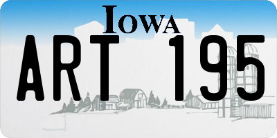 IA license plate ART195