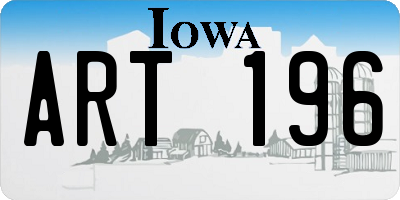 IA license plate ART196