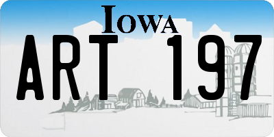 IA license plate ART197