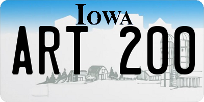 IA license plate ART200