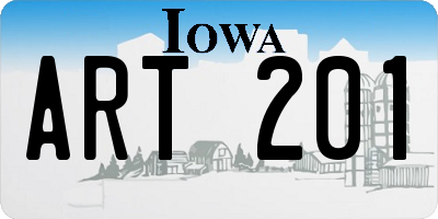 IA license plate ART201