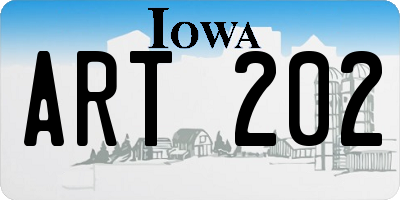 IA license plate ART202