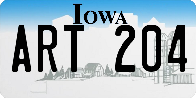IA license plate ART204