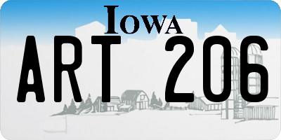IA license plate ART206
