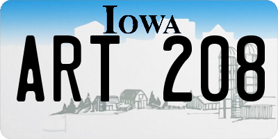 IA license plate ART208