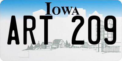 IA license plate ART209