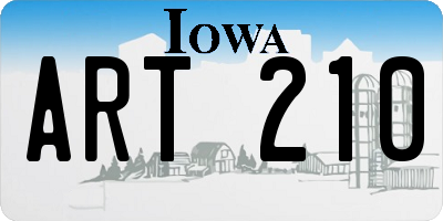 IA license plate ART210