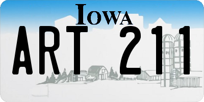 IA license plate ART211