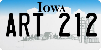 IA license plate ART212