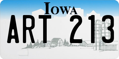 IA license plate ART213