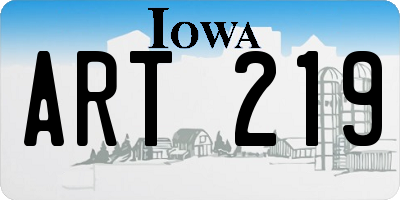 IA license plate ART219