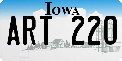 IA license plate ART220