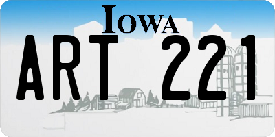 IA license plate ART221