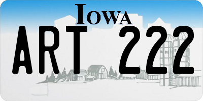 IA license plate ART222