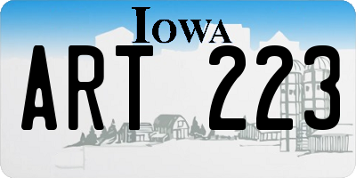 IA license plate ART223