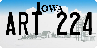 IA license plate ART224