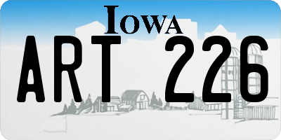 IA license plate ART226
