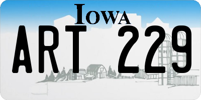 IA license plate ART229