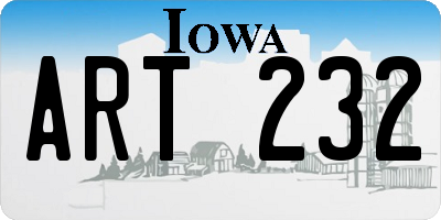 IA license plate ART232