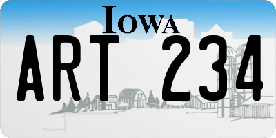 IA license plate ART234