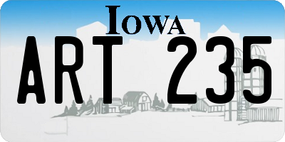 IA license plate ART235