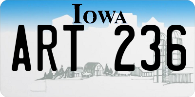 IA license plate ART236