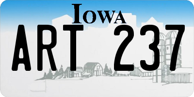 IA license plate ART237