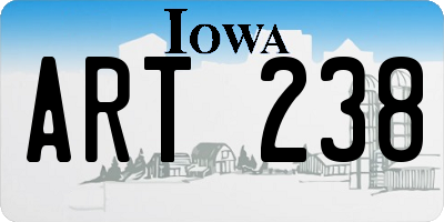 IA license plate ART238
