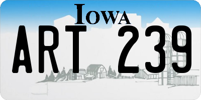 IA license plate ART239