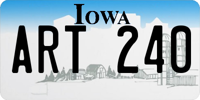 IA license plate ART240