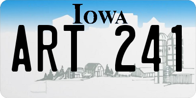 IA license plate ART241