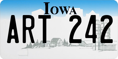 IA license plate ART242
