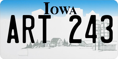 IA license plate ART243