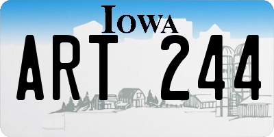 IA license plate ART244