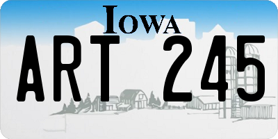 IA license plate ART245