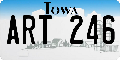 IA license plate ART246